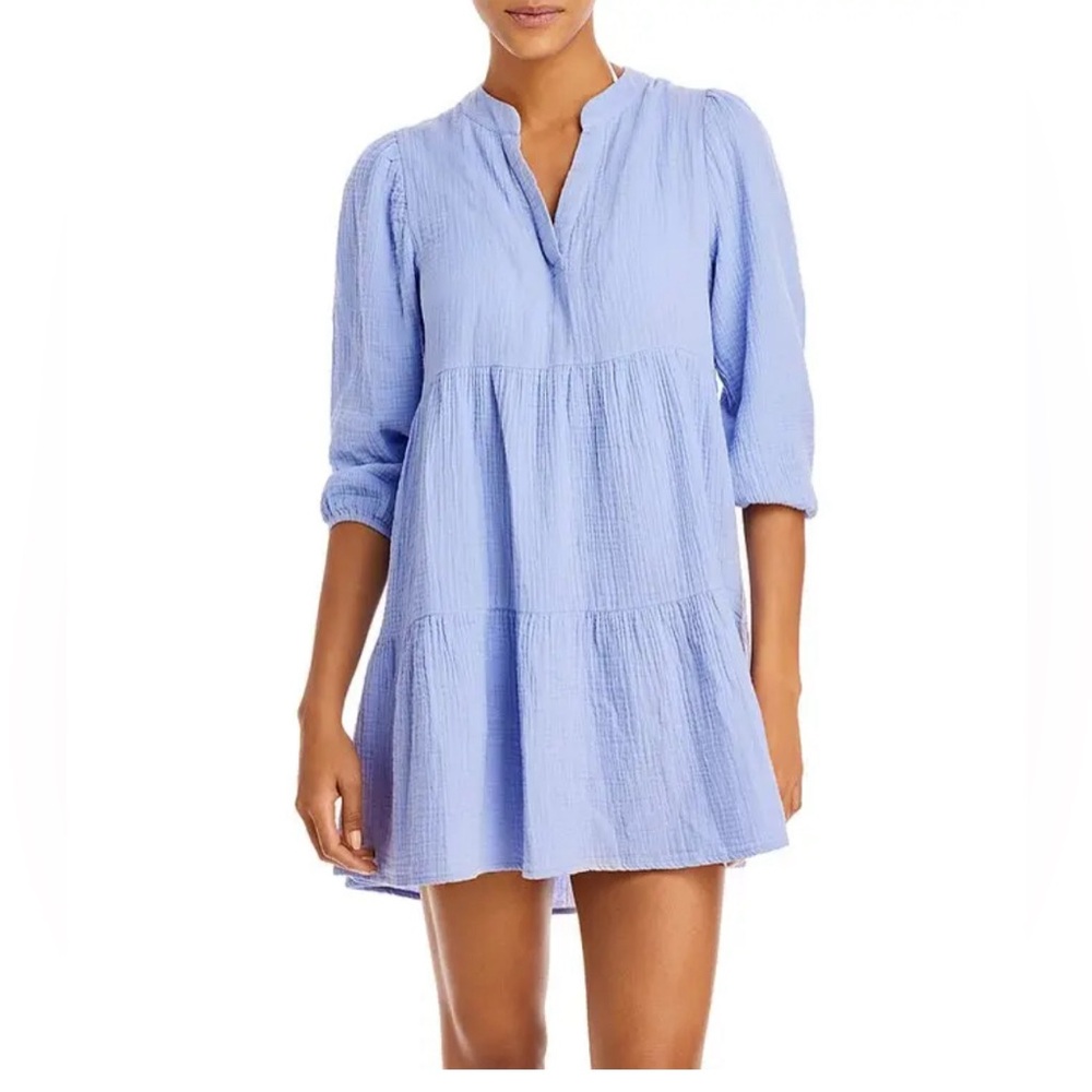 ECHO SUPERSOFT GAUZE KIKI MINI DRESS Light Blue XS NWT